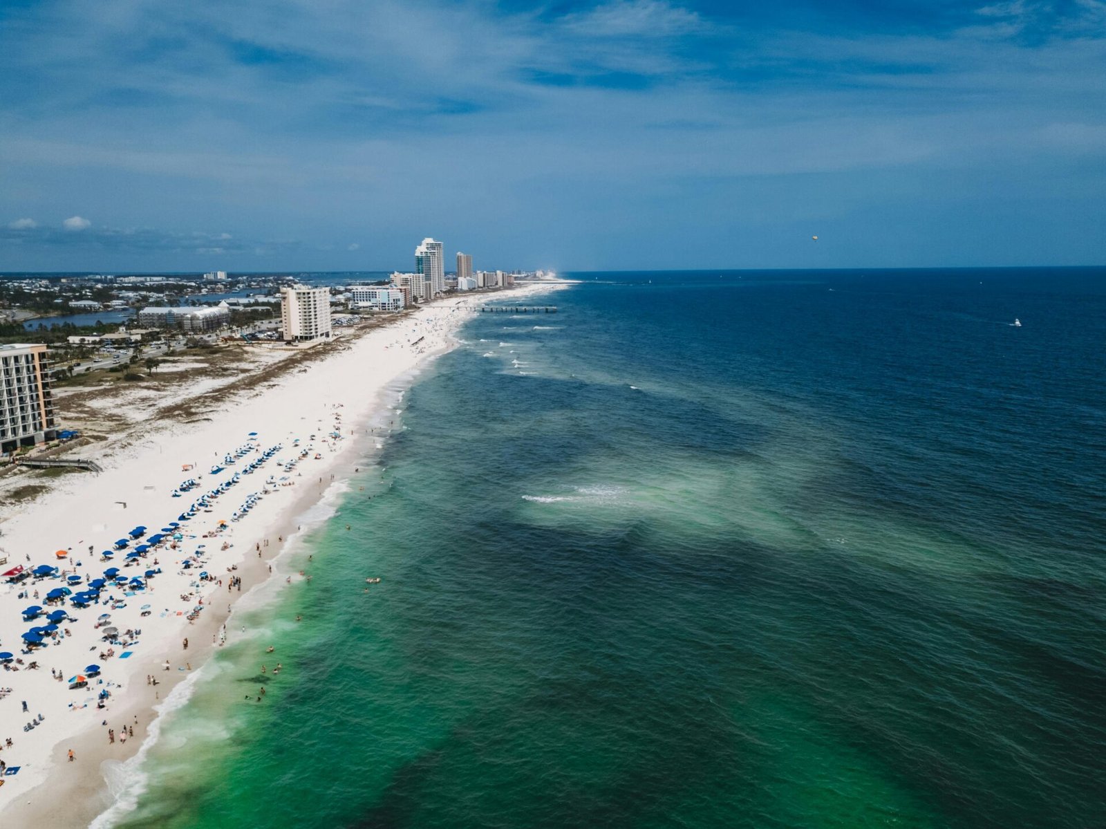 Drone shot of a beach